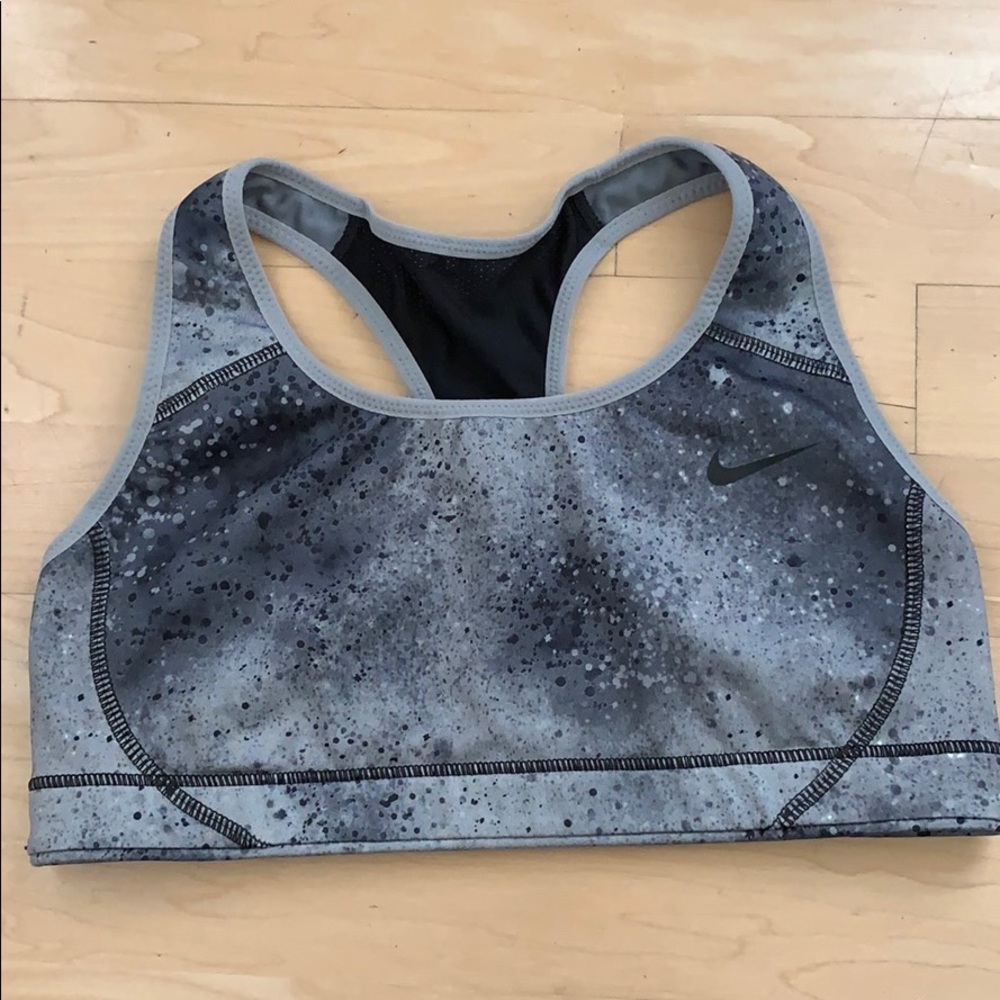 Grey and Black Nike pro sports bra